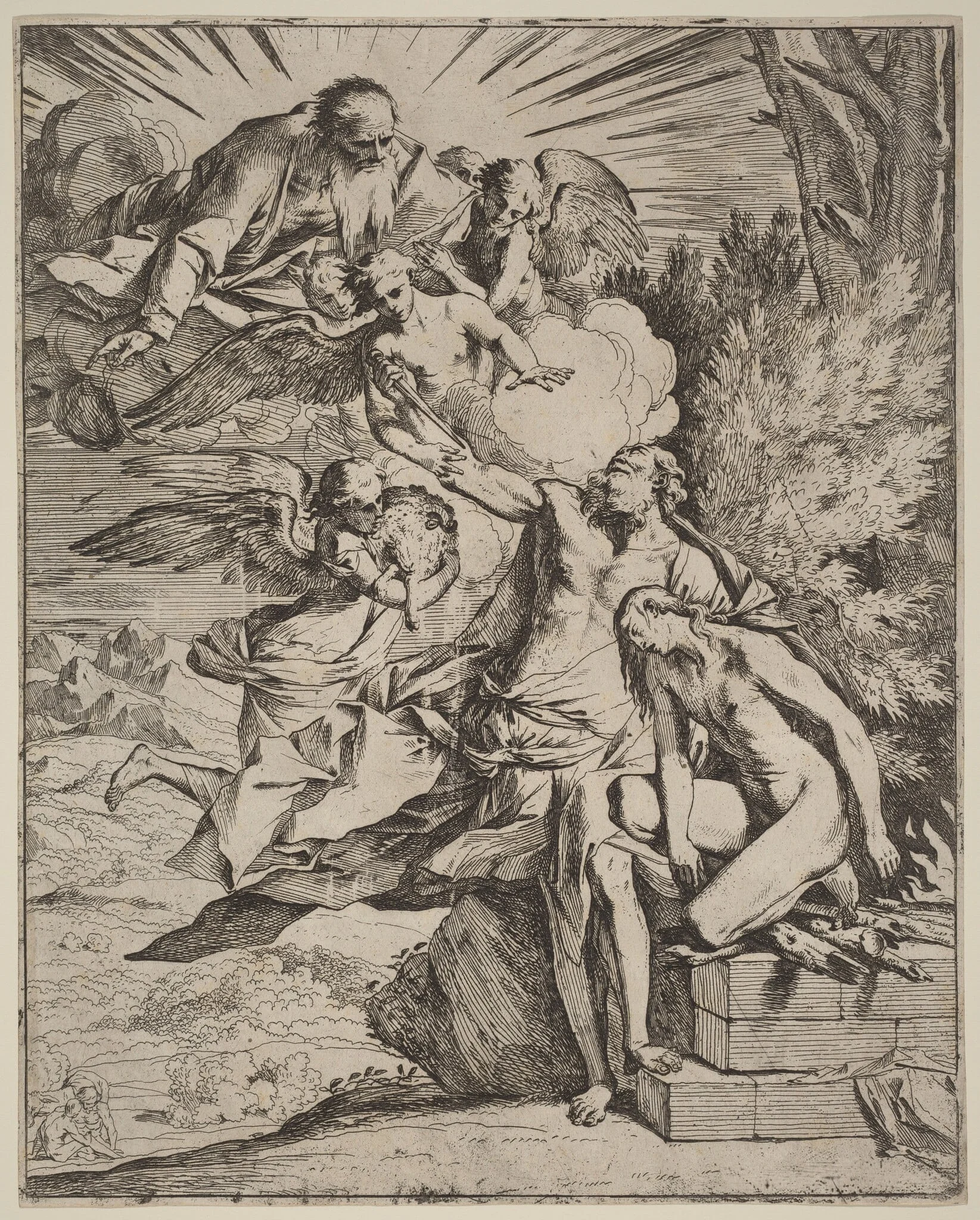 The Sacrifice of Abraham, detail
