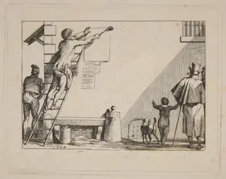 Colleur (Billposter), by Jean Duplessis-Bertaux, ink, 1802