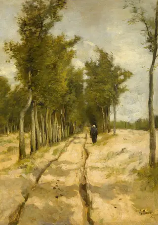 The Torenlaan at Laren., by Anton Mauve, oil