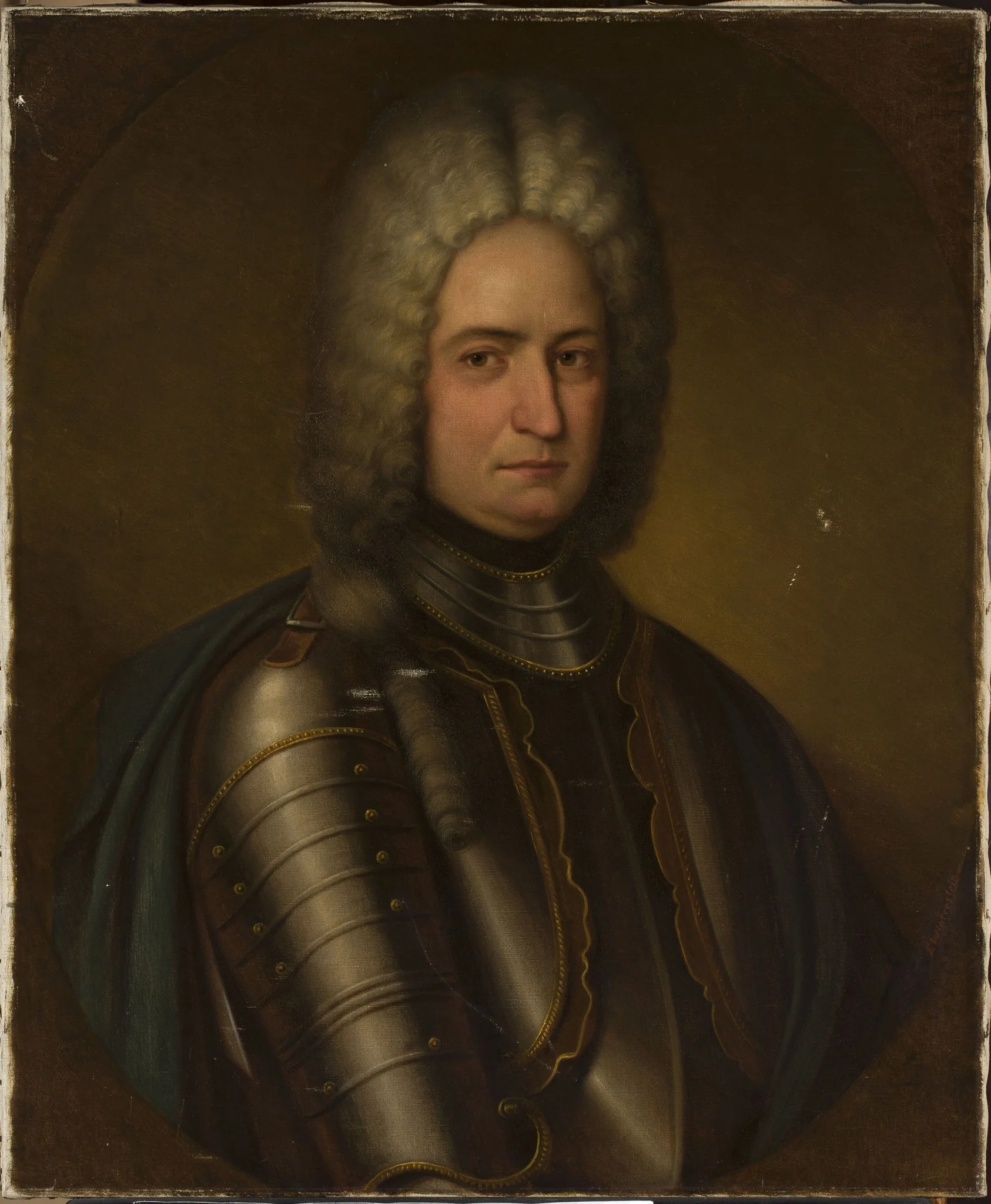 Portrait of a man in armour, detail