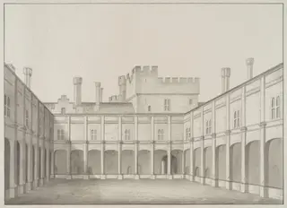 Interior of Green Court, looking south., by James Lambert senior, 1776