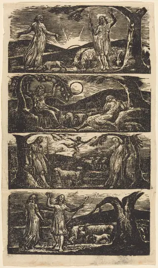 The Pastorals of Virgil, by William Blake, ink, 1821