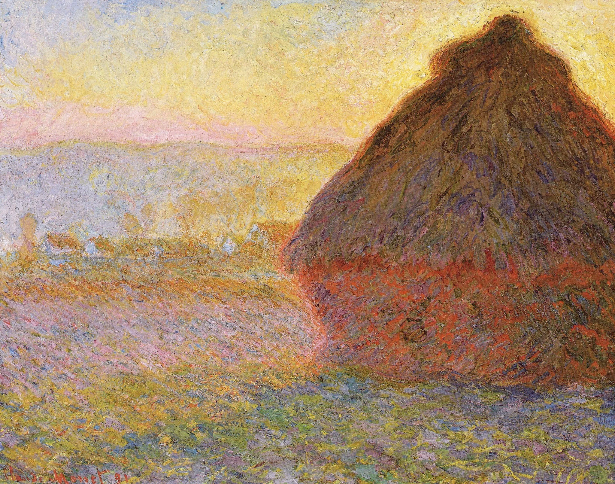 Grainstack (Sunset), detail
