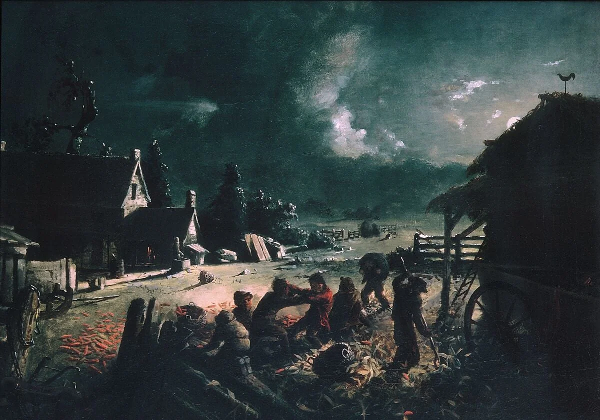 Corn Husking, detail