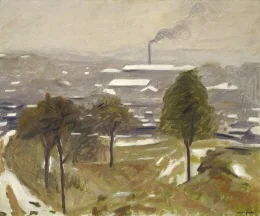 Snowscene at Porte de Versailles, detail