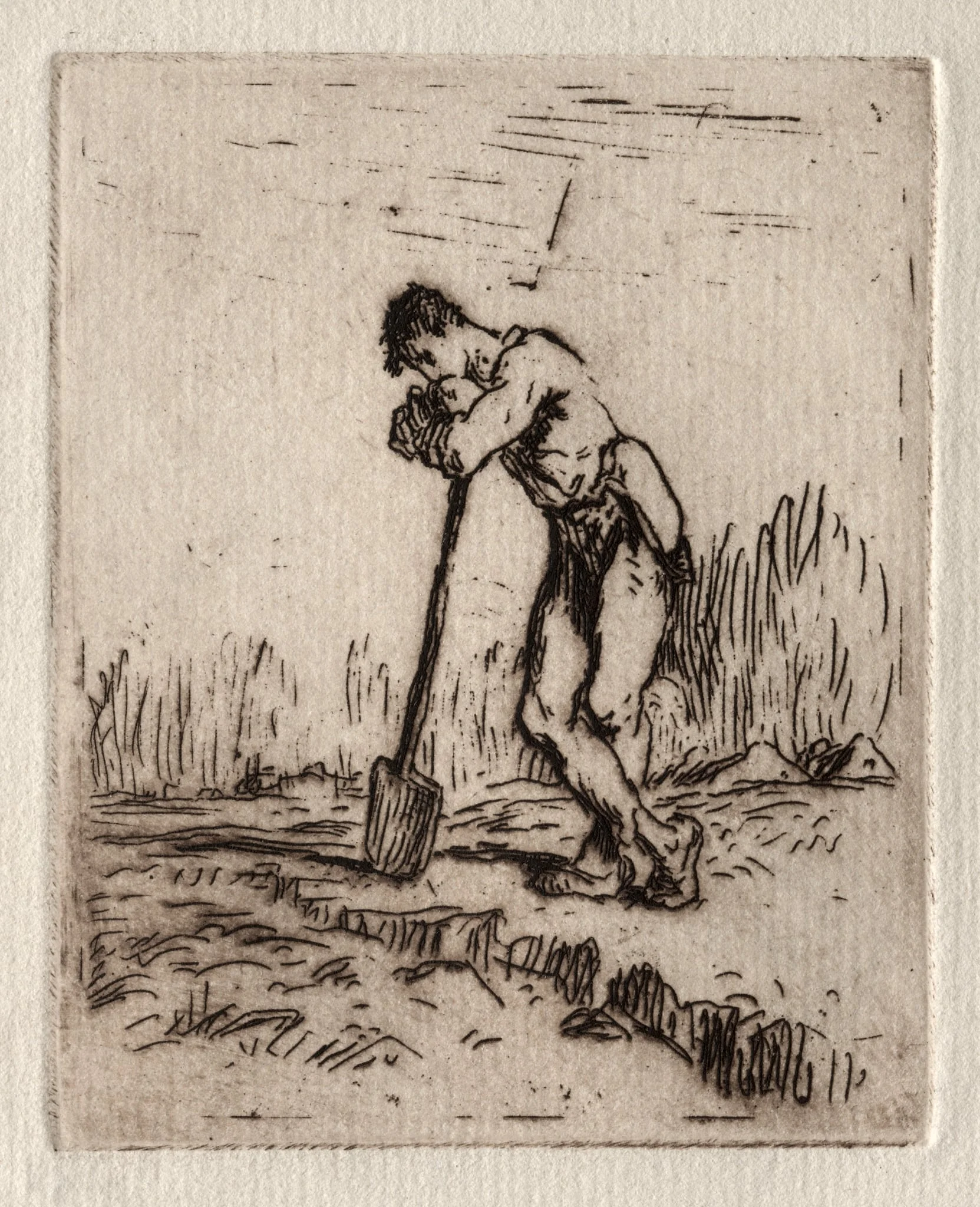 Man Leaning on a Spade, detail