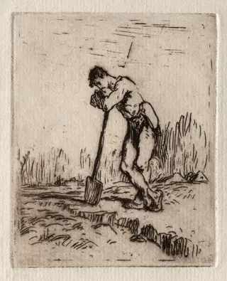 Man Leaning on a Spade, by Jean François Millet, 1856