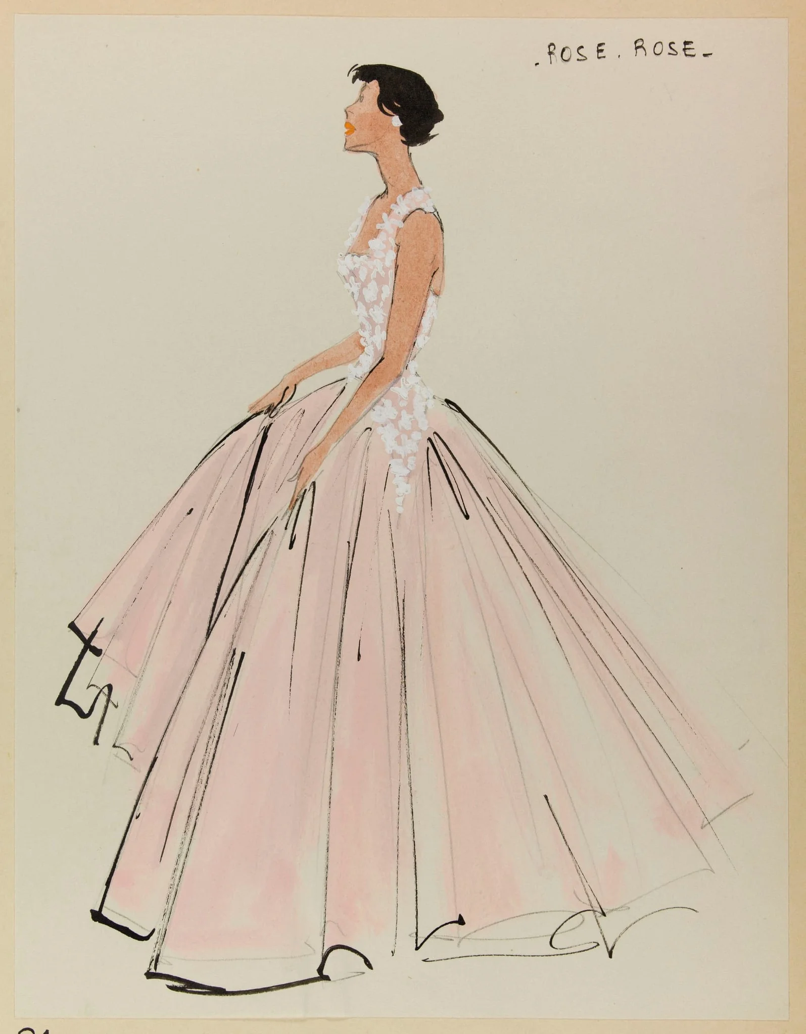 Robe rose, detail