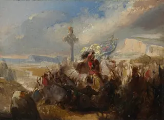 Battle of Poitiers, 25 October 732, by Charles de Steuben, oil, 1834