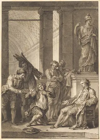 Le paysan, by Charles Louis Lingée, ink, 1784