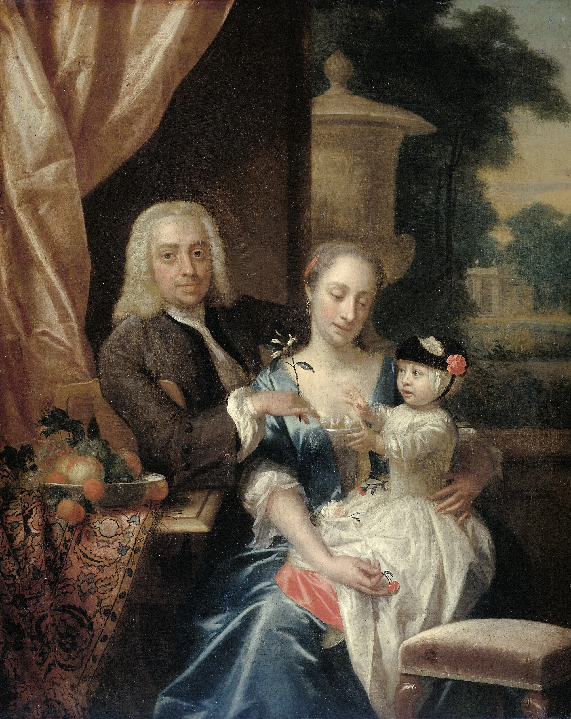Family Portrait of Isaac Parker, his Wife Justina Johanna Ramskrammer and their young Son Willem Alexander, detail