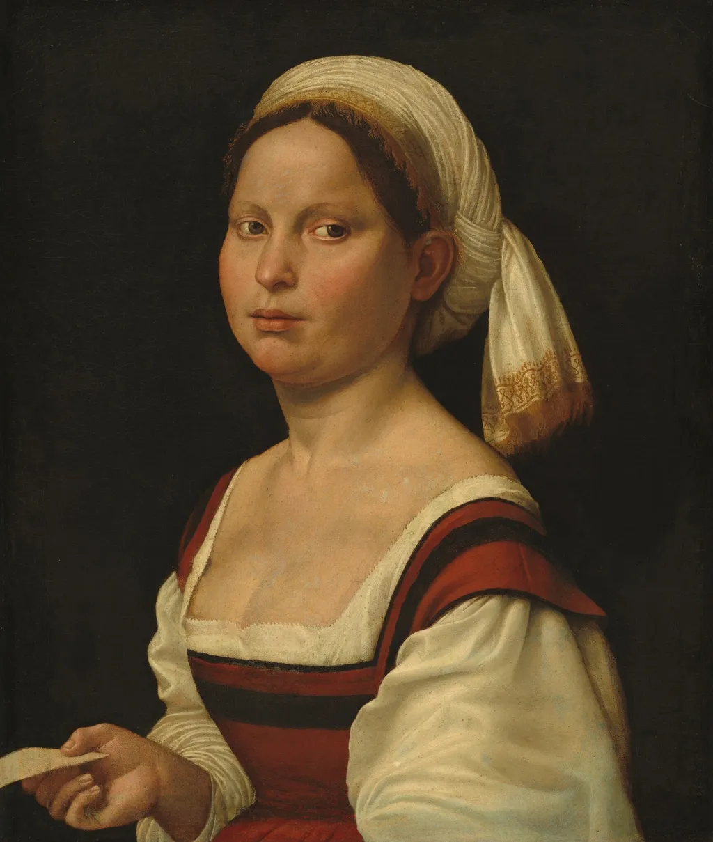Portrait of a Young Woman, by Giuliano Bugiardini, oil, 1525