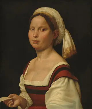 Portrait of a Young Woman, by Giuliano Bugiardini, oil, 1525
