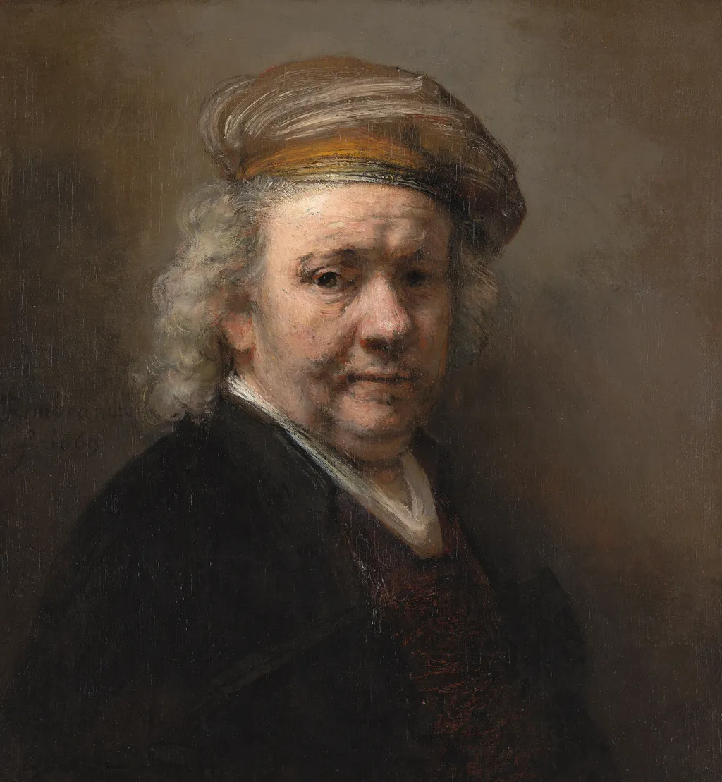 Self-portrait, by Rembrandt, oil, 1669
