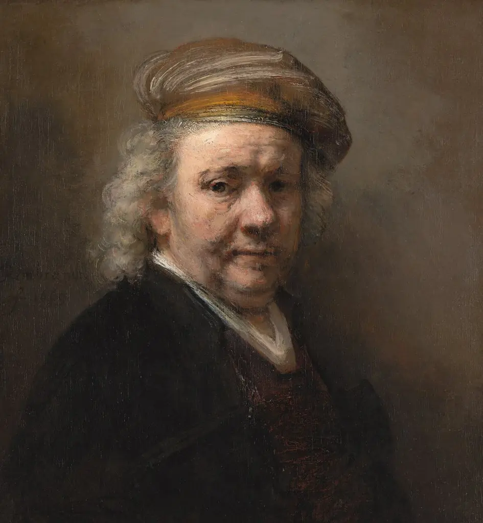 Self-portrait, by Rembrandt, oil, 1669
