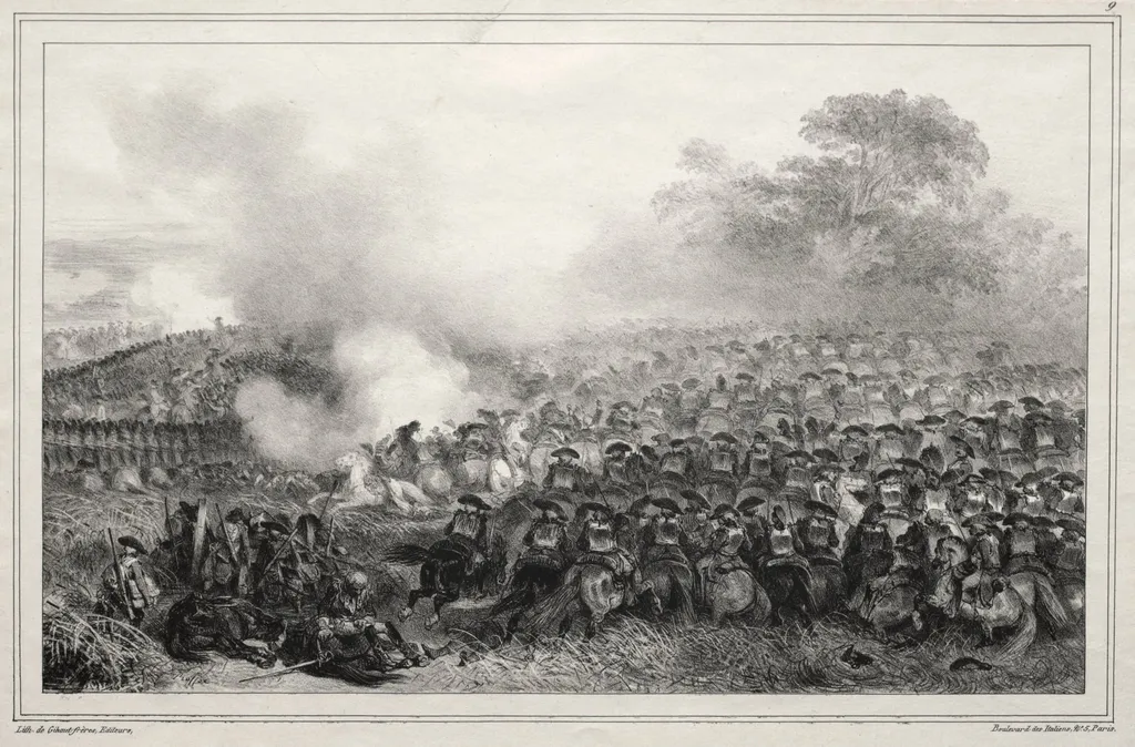 Album for 1835:  Carré enfoncé..., by Auguste Raffet, 1835