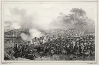 Album for 1835:  Carré enfoncé..., by Auguste Raffet, 1835