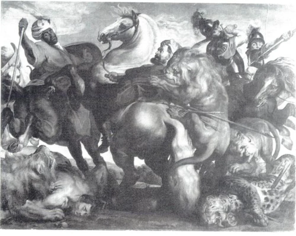 The Lion and Leopard Hunt, detail