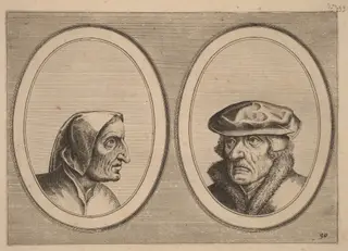 "Buyltje On-versaed" and "Waerner Altijdt-meer", by Johannes van Doetechum the Elder, ink, 1564