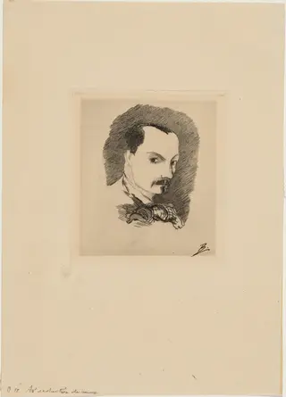 Baudelaire, by Félix Bracquemond, ink, 1869