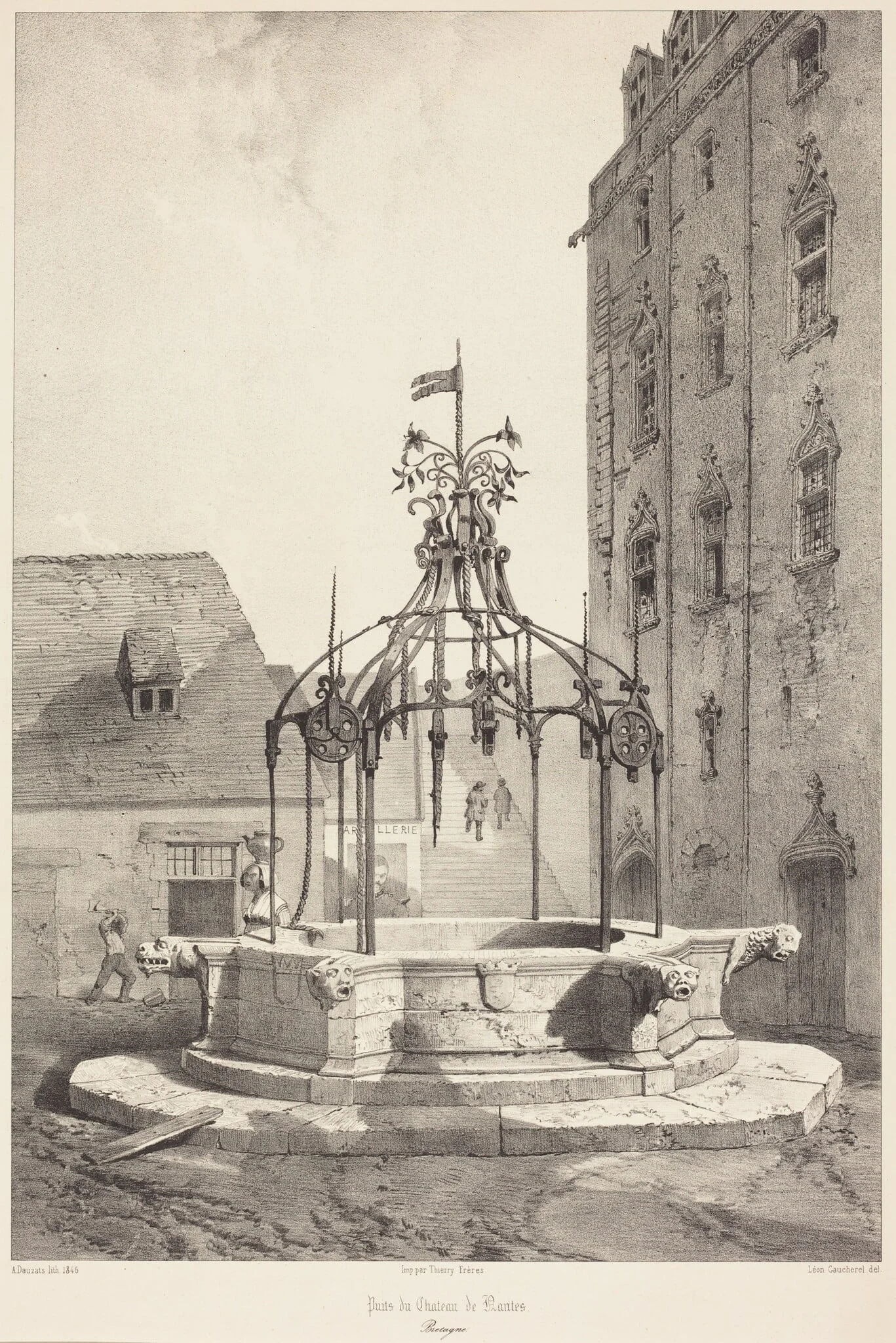 Puits du Chateau de Nantes, Bretagne, detail