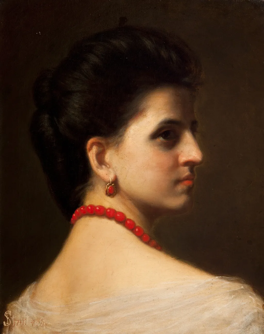 Portrait of Wanda Monné, by Franz Streitt, unspecified, 1867