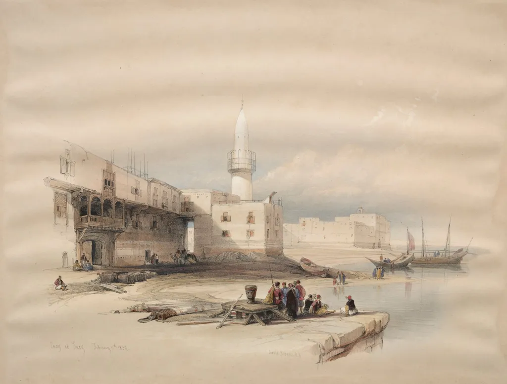 Quay at Suez, by David Roberts, 1839
