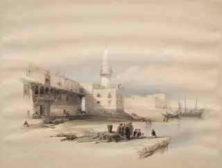 Quay at Suez, by David Roberts, 1839