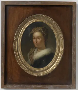 Portrait of Sara Stiermans, the Artist's Wife, by Dionys van Nijmegen, oil, 1750