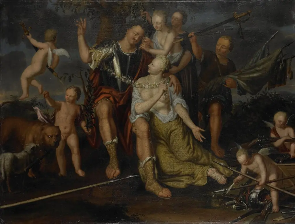 Allegory of Peace, by (B.?) van Kessel, oil, 1712