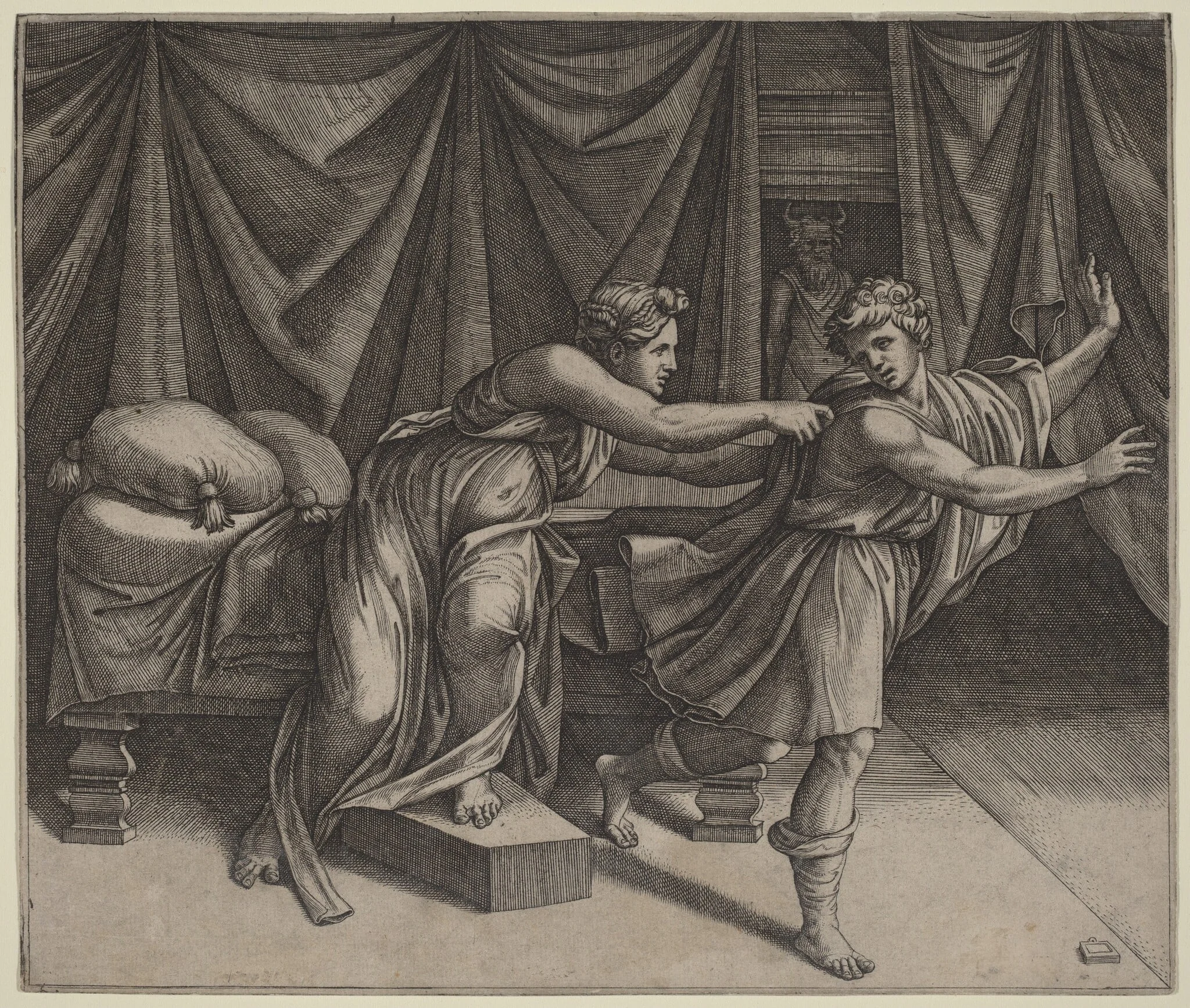 Joseph and Potiphar's Wife, detail