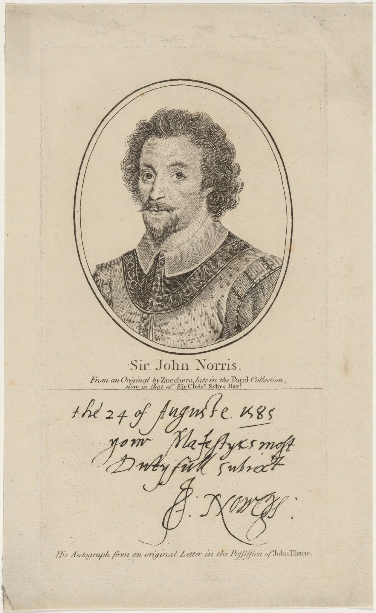 Sir John Norris, detail