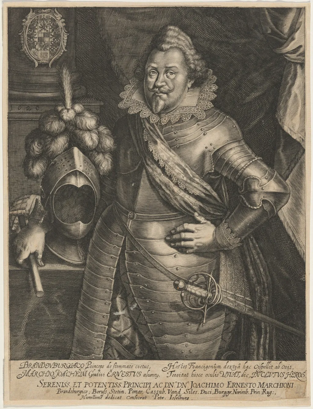Joachim Ernest, Elector of Brandenburg, by Peter Isselburg, ink, 1620