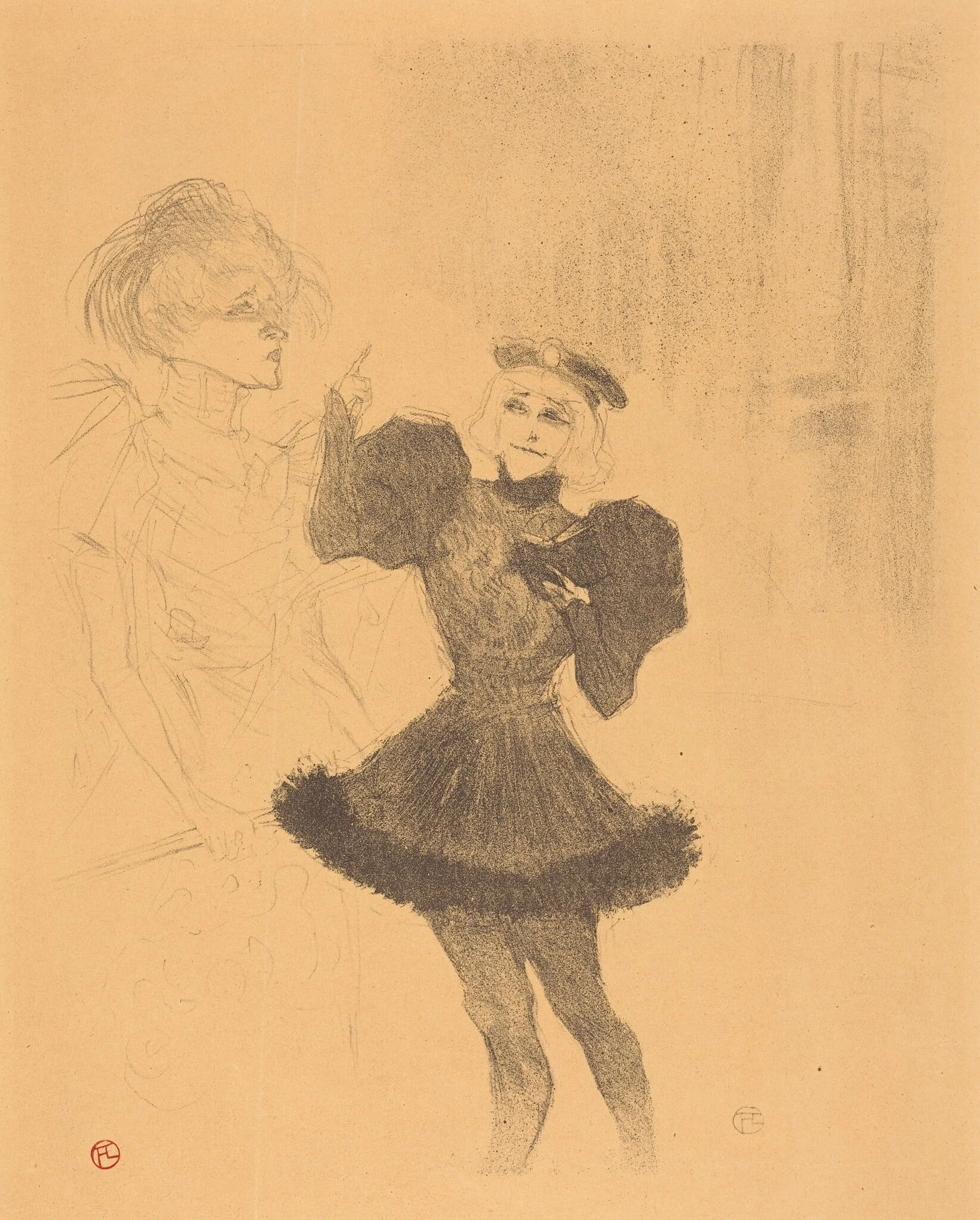 Lender and Lavalliere in "Le fils de l'Aretin" (Lender et Lavallière dans "Le fils de l'Arétin"), detail