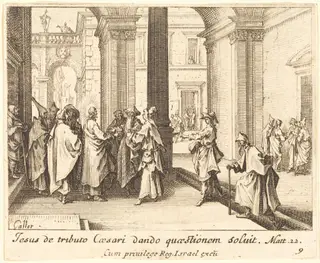 Caesar's Coin, by Jacques Callot, ink, 1635