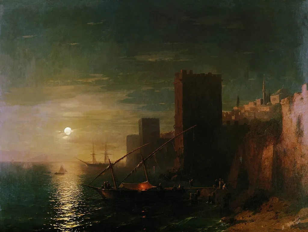 Night in Constantinople, by Ivan Aivazovsky, oil, 1862