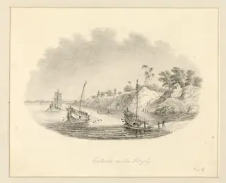Cutwah on the Hoogly, by Robert Captain Smith, 1830
