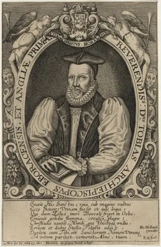 Tobias Matthew, D.D., Archbishop of York, by Renold Elstrack, ink, 1598