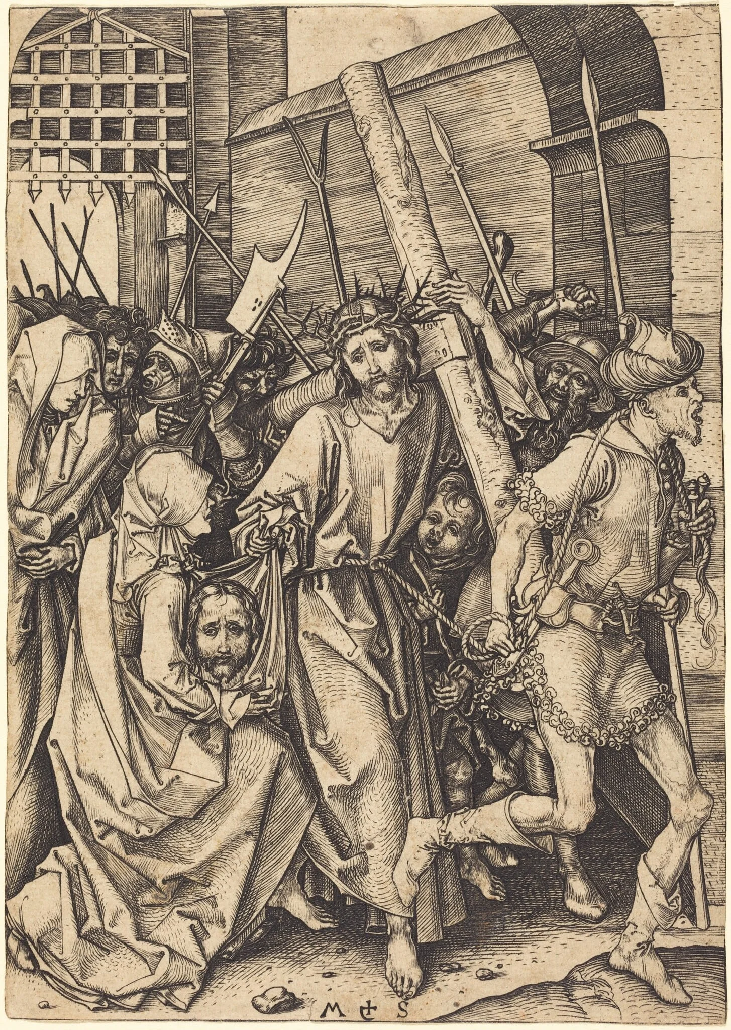 The Bearing of the Cross with Saint Veronica, detail