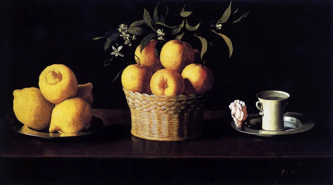 Still Life with Lemons, Oranges and a Rose, detail