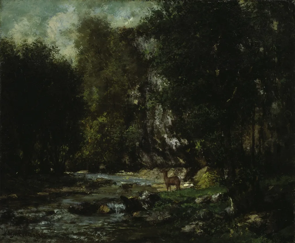 The Brook of Les Puits-Noir, by Gustave Courbet, oil, 1855
