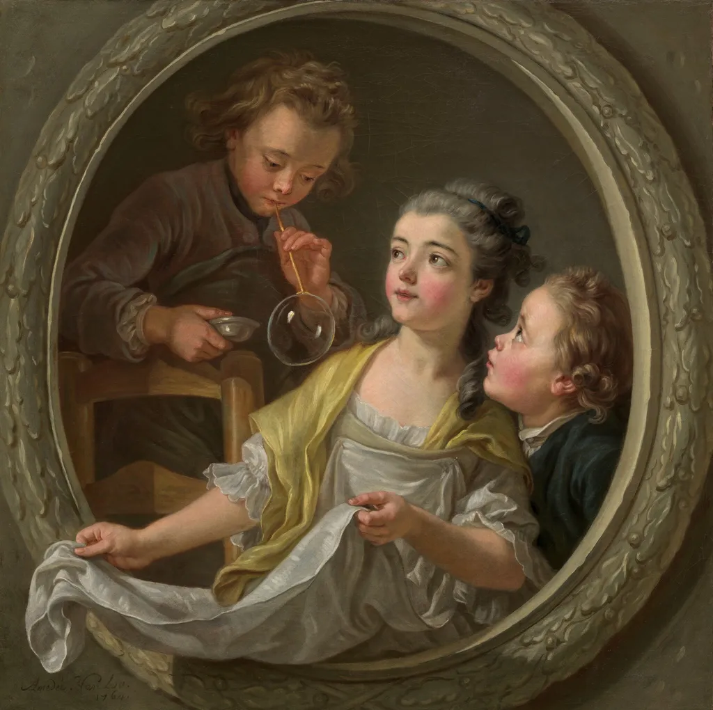 Soap Bubbles, by Charles-Amédée-Philippe van Loo, oil, 1764