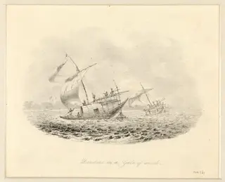 Dandees in a Gale of Wind, by Robert Captain Smith, 1830