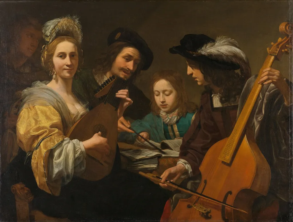 A Musical Company, by Gerard van der Kuijl, unspecified, 1651