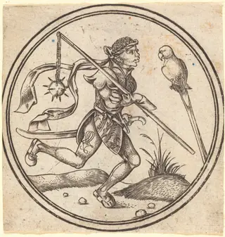 The Jack of Parrots, by Master PW of Cologne, ink, 1500