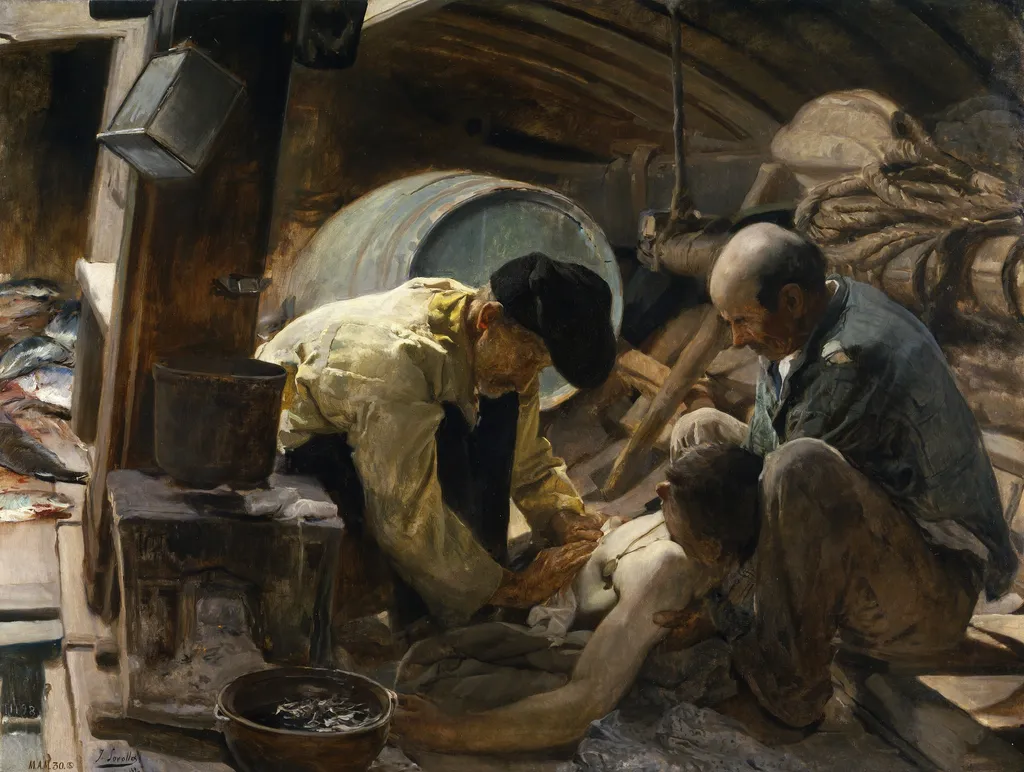 And They Still Say Fish is Expensive!, by Joaquín Sorolla, oil, 1898