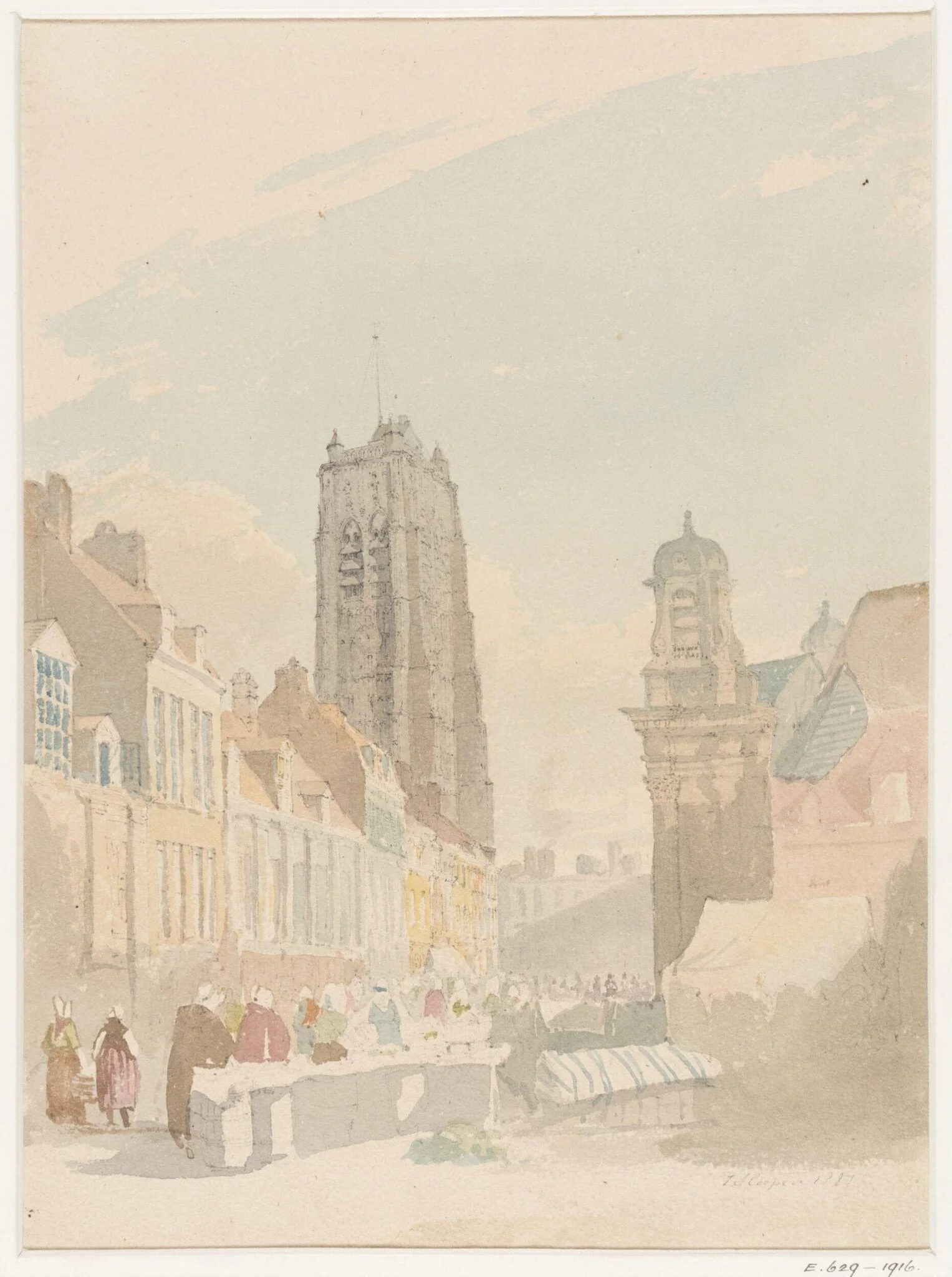 The fish market, Bruges, detail
