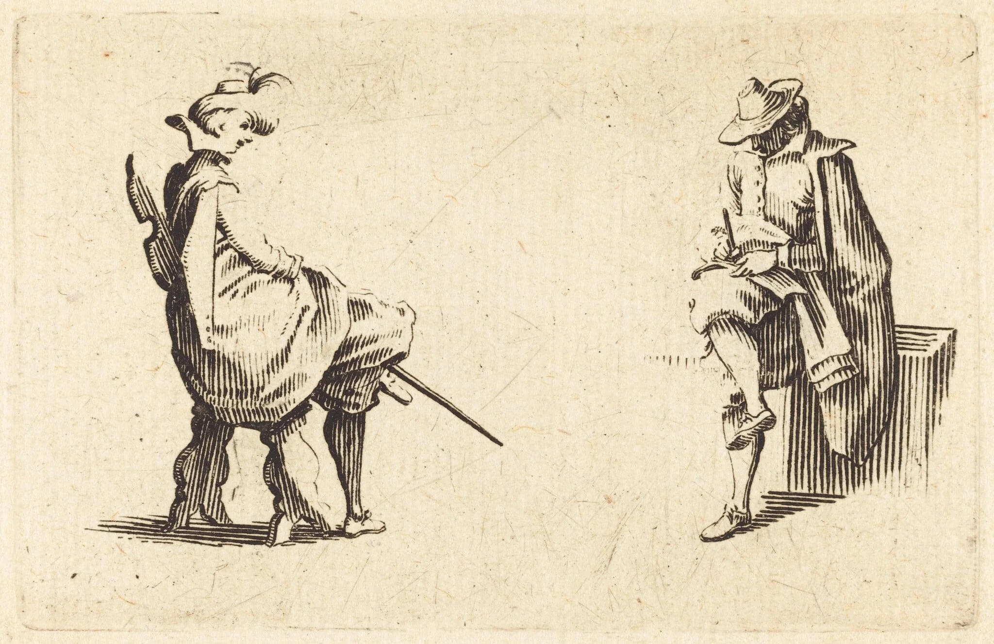 Two Seated Figures, detail