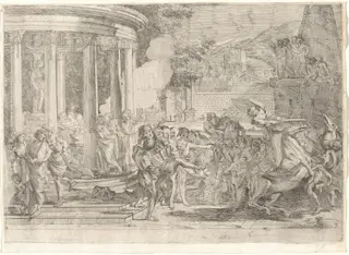 Camma and Sinorix, by Pietro Testa, ink, 1640