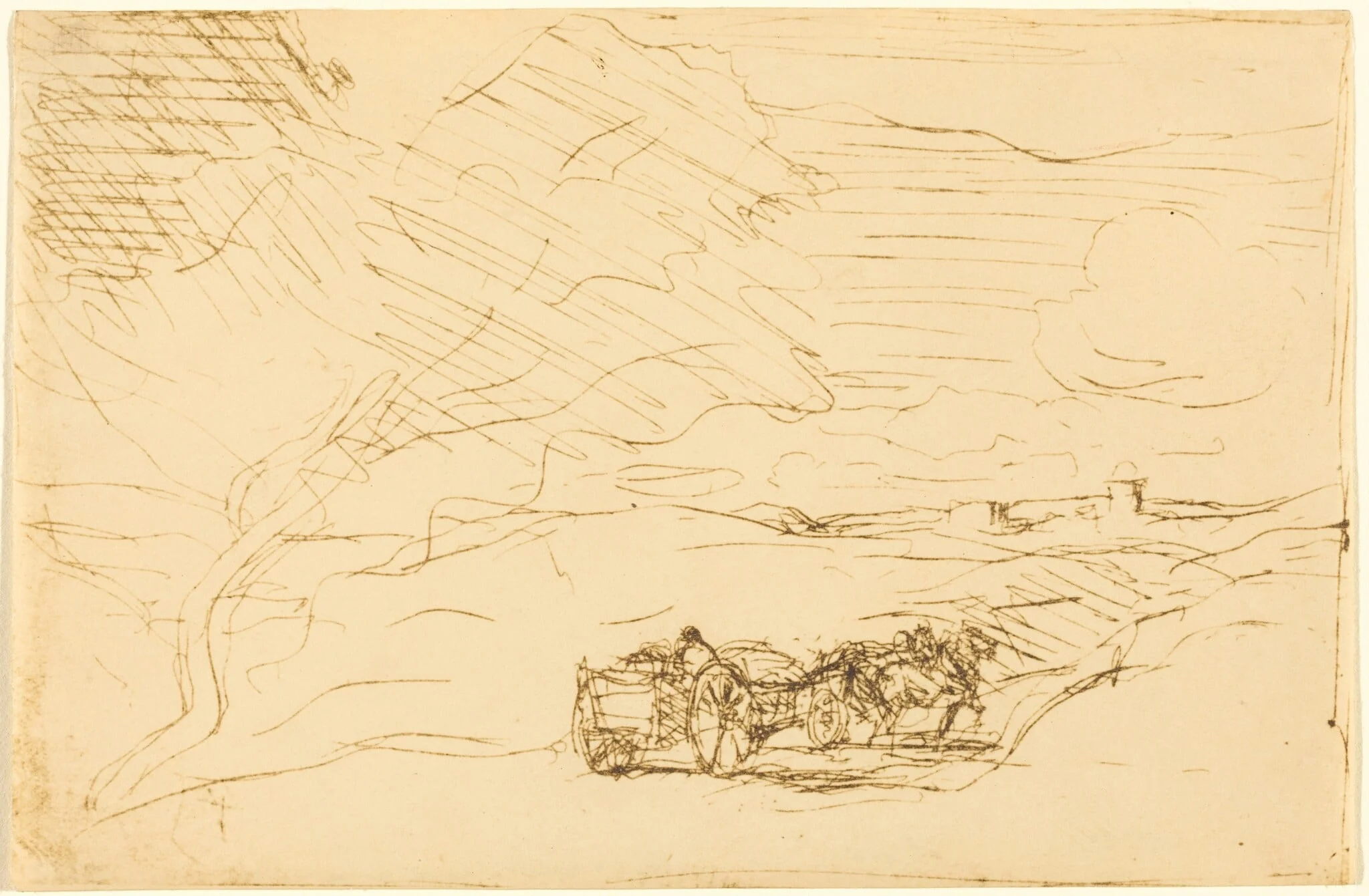 Wagon Going to Town (Le Charriot allant a la ville), detail